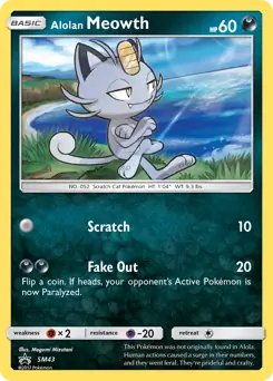 Alolan Meowth SM43 - Sun & Moon Black Star Promo