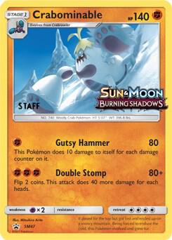 Crabominable Prerelease Staff SM47 - Sun & Moon Black Star Promo