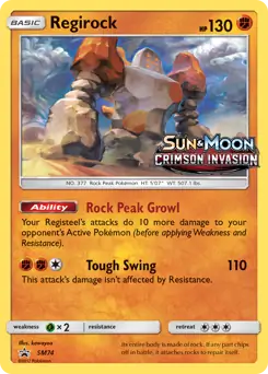 Regirock Prerelease SM74 - Sun & Moon Black Star Promo