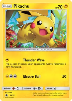 Pikachu SM76 - Sun & Moon Black Star Promo