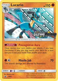Lucario Prerelease SM95 - Sun & Moon Black Star Promo