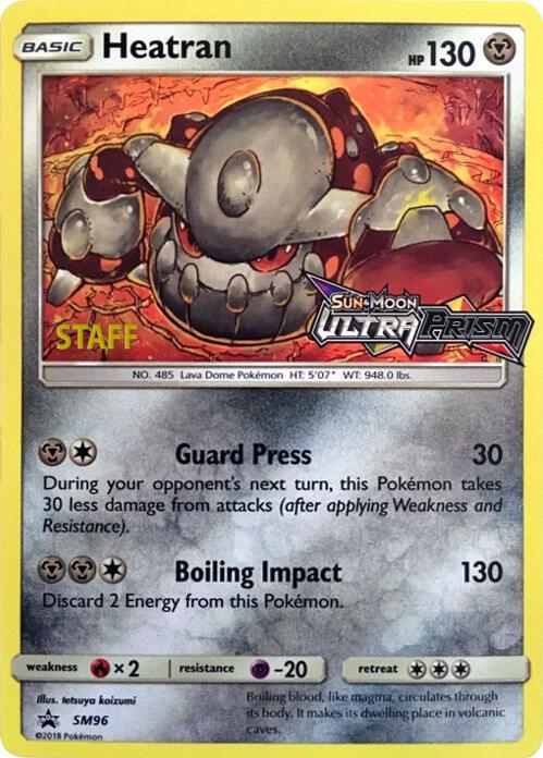 Heatran Prerelease Staff SM96 - Sun & Moon Black Star Promo