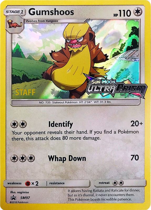 Gumshoos Prerelease Staff SM97 - Sun & Moon Black Star Promo