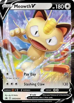 Meowth V SWSH004 - Sword & Shield Promo