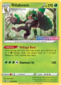 Rillaboom Prerelease SWSH006 - Sword & Shield Promo