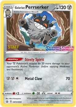 Galarian Perrserker Prerelease Staff SWSH008 - Sword & Shield Promo