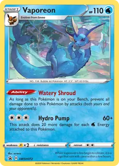 Vaporeon SWSH072 - Sword & Shield Promo