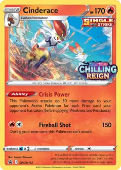 Cinderace Prerelease SWSH112 - Sword & Shield Promo