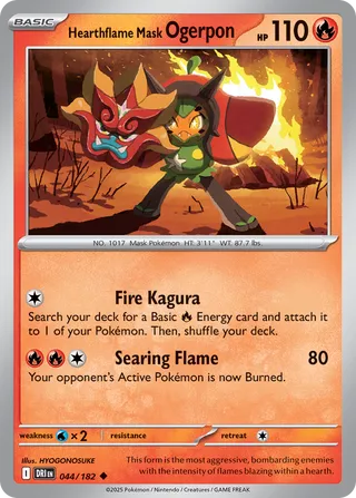 Hearthflame Mask Ogerpon 044/182 - Destined Rivals