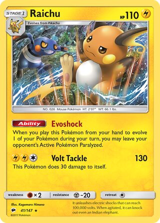 Raichu 41/147 - Burning Shadows