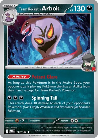 Team Rocket's Arbok 113/182 - Destined Rivals