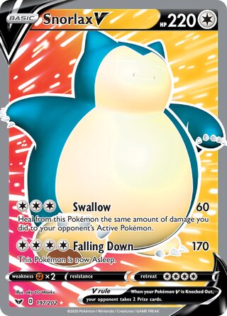 Snorlax V 197/202 - Sword & Shield Base