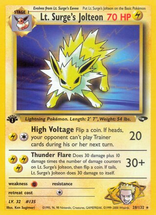 Lt. Surge's Jolteon 28/132 - Gym Heroes