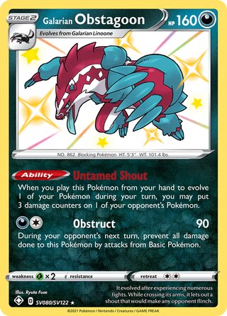 Galarian Obstagoon SV080/SV122 - Shining Fates