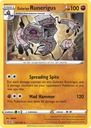 Galarian Runerigus 102/192 - Rebel Clash