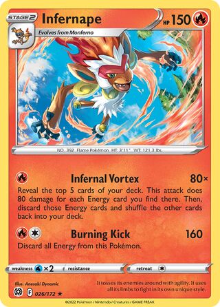 Infernape 026/172 - Brilliant Stars