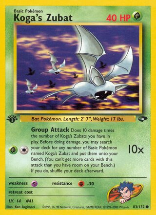 Koga's Zubat 83/132 - Gym Heroes