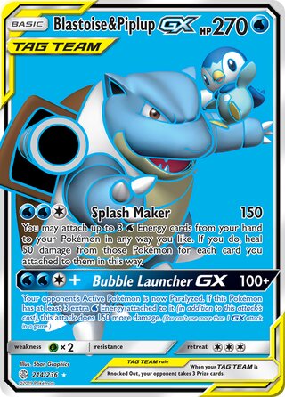 Blastoise & Piplup-GX 214/236 - Cosmic Eclipse