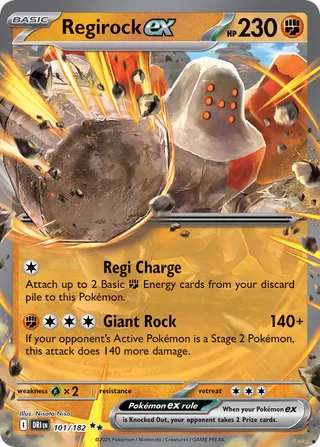 Regirock ex 101/182 - Destined Rivals