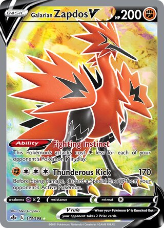 Galarian Zapdos V 173/198 - Chilling Reign