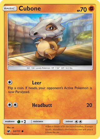 Cubone 52/111 - Crimson Invasion