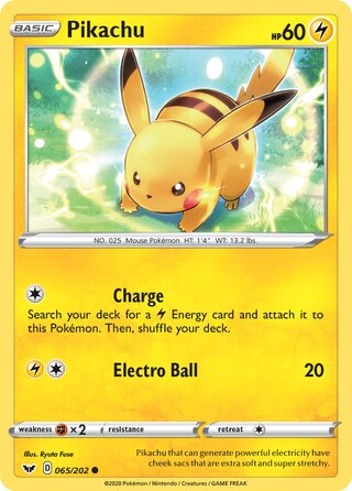 Pikachu 065/202 - Sword & Shield Base