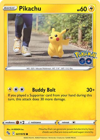 Pikachu 027/078 - Pokémon GO