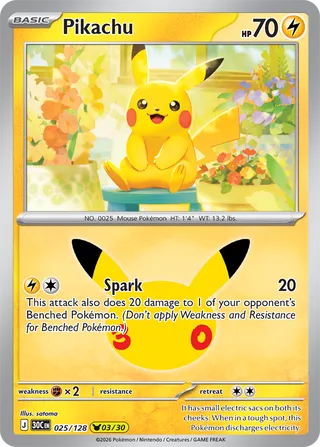 Pikachu 025/128 - 30th Celebration