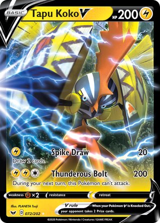 Tapu Koko V 072/202 - Sword & Shield Base
