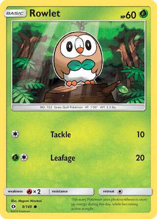 Rowlet 9/149 - Sun & Moon Base