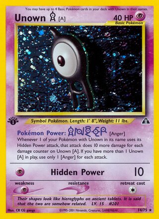 Unown [A] 14/75 - Neo Discovery