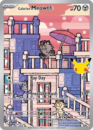 Galarian Meowth 141/128 - 30th Celebration