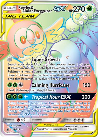Rowlet & Alolan Exeggutor-GX 237/236 - Unified Minds