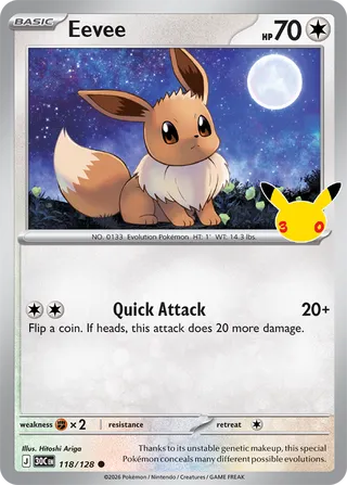 Eevee 118/128 - 30th Celebration