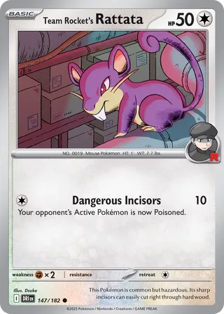 Team Rocket's Rattata 147/182 - Destined Rivals