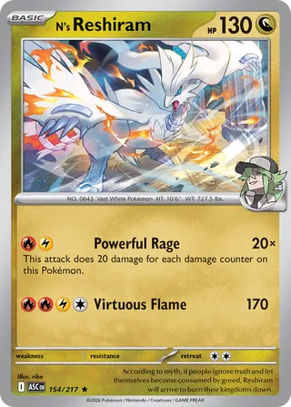 N's Reshiram 154/217 - Ascended Heroes