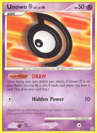 Unown D 68/130 - Diamond & Pearl Base
