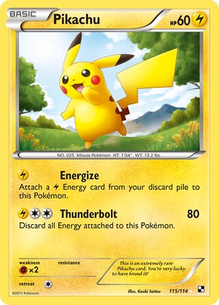 Pikachu 115/114 - Bllack & White Base