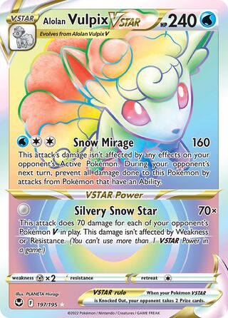 Alolan Vulpix VSTAR 197/195 - Silver Tempest
