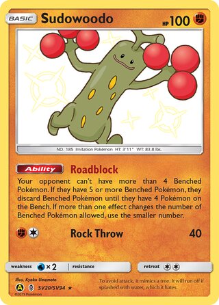 Sudowoodo SV20/SV94 - Hidden Fates