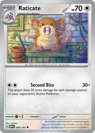 Raticate 020/165 - Scarlet & Violet 170