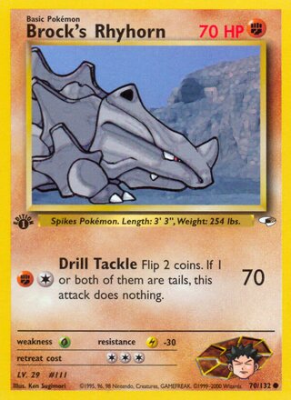 Brock's Rhyhorn 70/132 - Gym Heroes