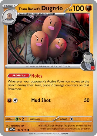 Team Rocket's Dugtrio 101/217 - Ascended Heroes