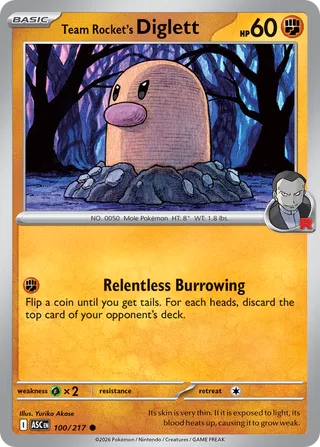 Team Rocket's Diglett 100/217 - Ascended Heroes