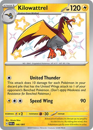 Kilowattrel 146/091 - Paldean Fates