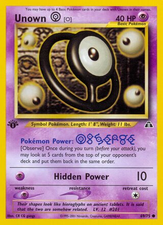 Unown [O] 69/75 - Neo Discovery