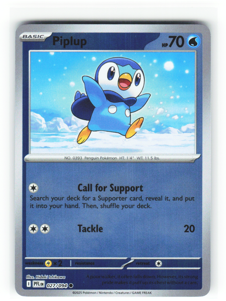 Piplup 027/094 - Phantasmal Flames - NM (ID: 53125427111441) - front