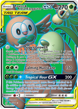 Rowlet & Alolan Exeggutor-GX 214/236 - Unified Minds