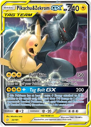 Pikachu & Zekrom-GX 33/181 - Team Up