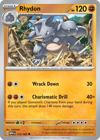 Rhydon 112/165 - Scarlet & Violet 262